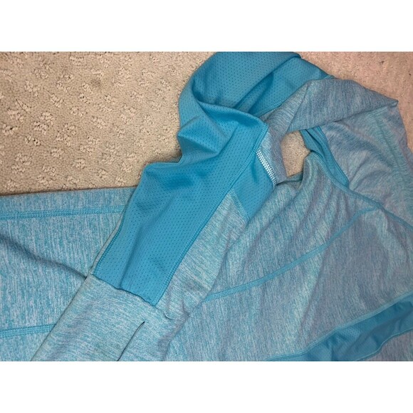 ​Lucy Tech Workout 1/4 Quarter Zip Pullover XL Women's Blue Heather Thumbholes - Picture 4 of 9